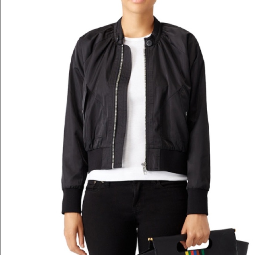 Free People Black Zip Bomber jacket